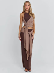 Vyorix NERINA MAXI SKIRT CHOCOLATE