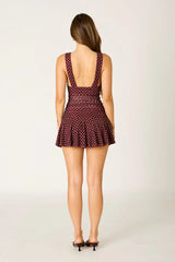 Polka Dot Mesh Mini Dress