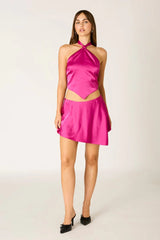 Satin Knot Halter Top