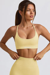 Super Sculpt Seamless Backless Sports Bra in Butter Yellow