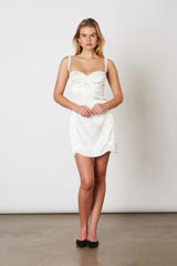 Satin Jacquard Bustier Dress