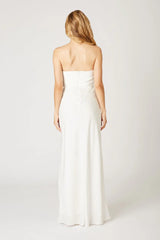 Pleated Strapless Gown