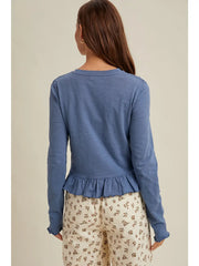 SMOCKED JERSEY TOP