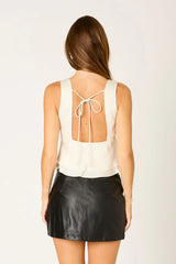 Satin V-Neck Top