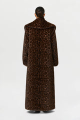 Faux Fur Leopard Long Coat