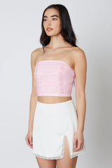 Tulle Strapless Top