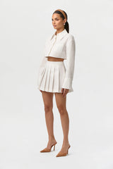 Shirting Button Up Crop Top