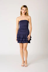 Tiered Ruched Mini Dress