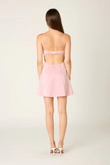 Twisted Bust Satin Mini Dress