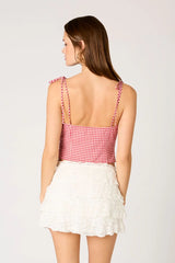 Gingham Bow Front Top