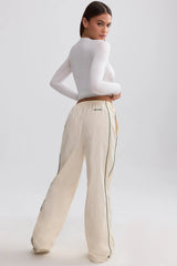 Water-Repellent Wide-Leg Track Pants in Marble