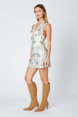Floral Satin Mini Dress