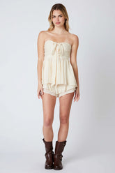 Strapless Smocked Romper