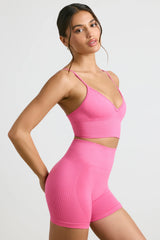 Define Luxe High-Waist Mini Shorts in Hot Pink