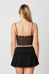 Leopard Mesh Bustier Top