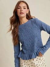SMOCKED JERSEY TOP