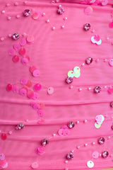 Ruched Mid-Rise Micro Mini Skirt in Bubblegum Pink