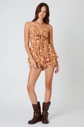 Strapless Floral Smocked Romper