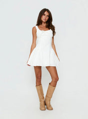 Rozalea Ruched Mini Dress White