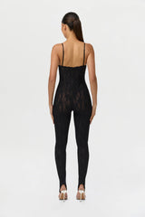 Stretch Lace Stirrup Jumpsuit