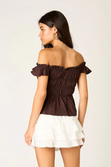 Off-The-Shoulder Smocked Top