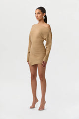 Knit Off-Shoulder Asymmetric Top