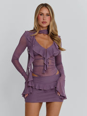 Vyorix AVALINE MINI DRESS DUSTY PURPLE