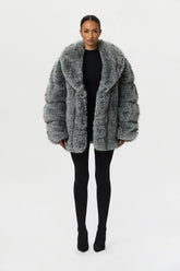Faux Mink Pelted Coat