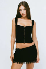 THE LUCILLE SKIRT IN BLACK VELVET