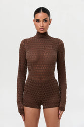 Velvet Mesh Chevron Hot Pants