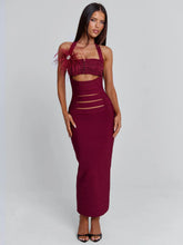 Vyorix LUNABELLE MIDI DRESS BURGUNDY