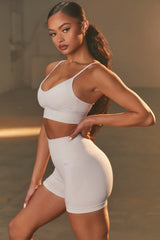 Empower Seamless V Neck Sports Bra in Pale Grey