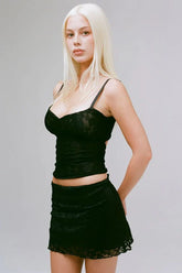 THE APPLE TOP IN BLACK LACE