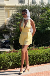 Pleated Halter Romper