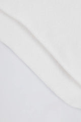 Ribbed Half-Crew Socks in White