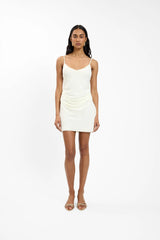 Georgette Draped Mini Dress | White