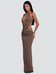 Vyorix BELLINA MAXI DRESS BROWN