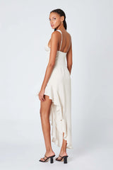 Satin High-low Midi Dress