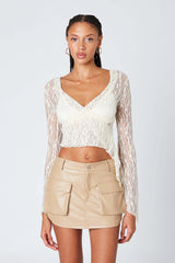 Faux Leather Cargo Mini Skirt