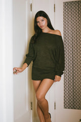 THE IZZY SWEATER DRESS IN OLIVE