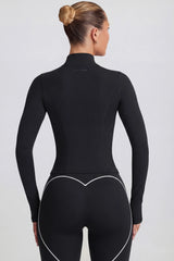Soft Active Zip-Up Jacket in Black