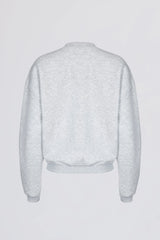 Oversized Crew-Neck Jumper in Grey Marl