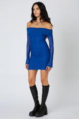 Long Sleeve Off the Shoulder Mini Dress