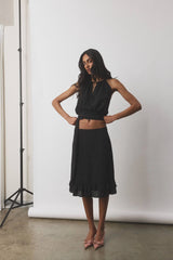 Draped Halter Top | Black