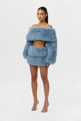 Faux Fur Off-Shoulder Pelted Top