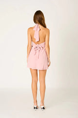 Chiffon Halter Mini Dress