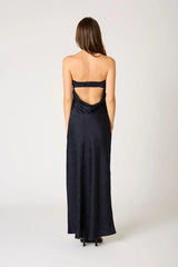 Strapless Open Cowl Back Gown