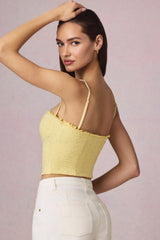 Broderie Anglaise Camisole Top in Lemon Yellow