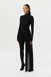 Crystal Ruched Drape Mini Skirt