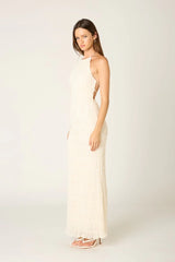 Pleated Halter Maxi Dress